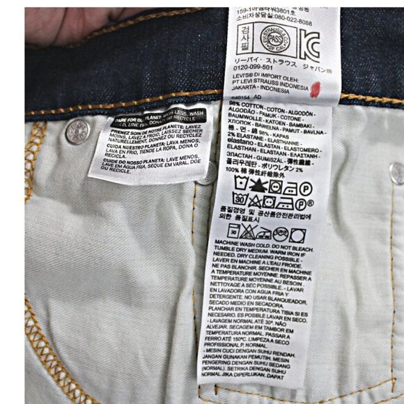 Levi’s 502 Men’s Tapered Fit Not Distressed Blue Dark Wash Size 52 X 30 Altered - Picture 5 of 6